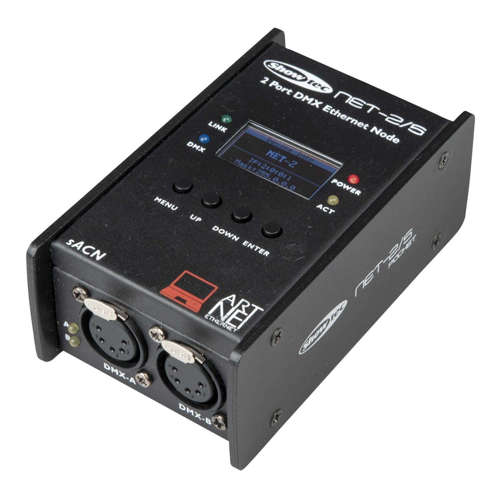 NET-2/5 Pocket Nodo Art-Net - 2 canali - XLR - 5 poli - Showtec 50808