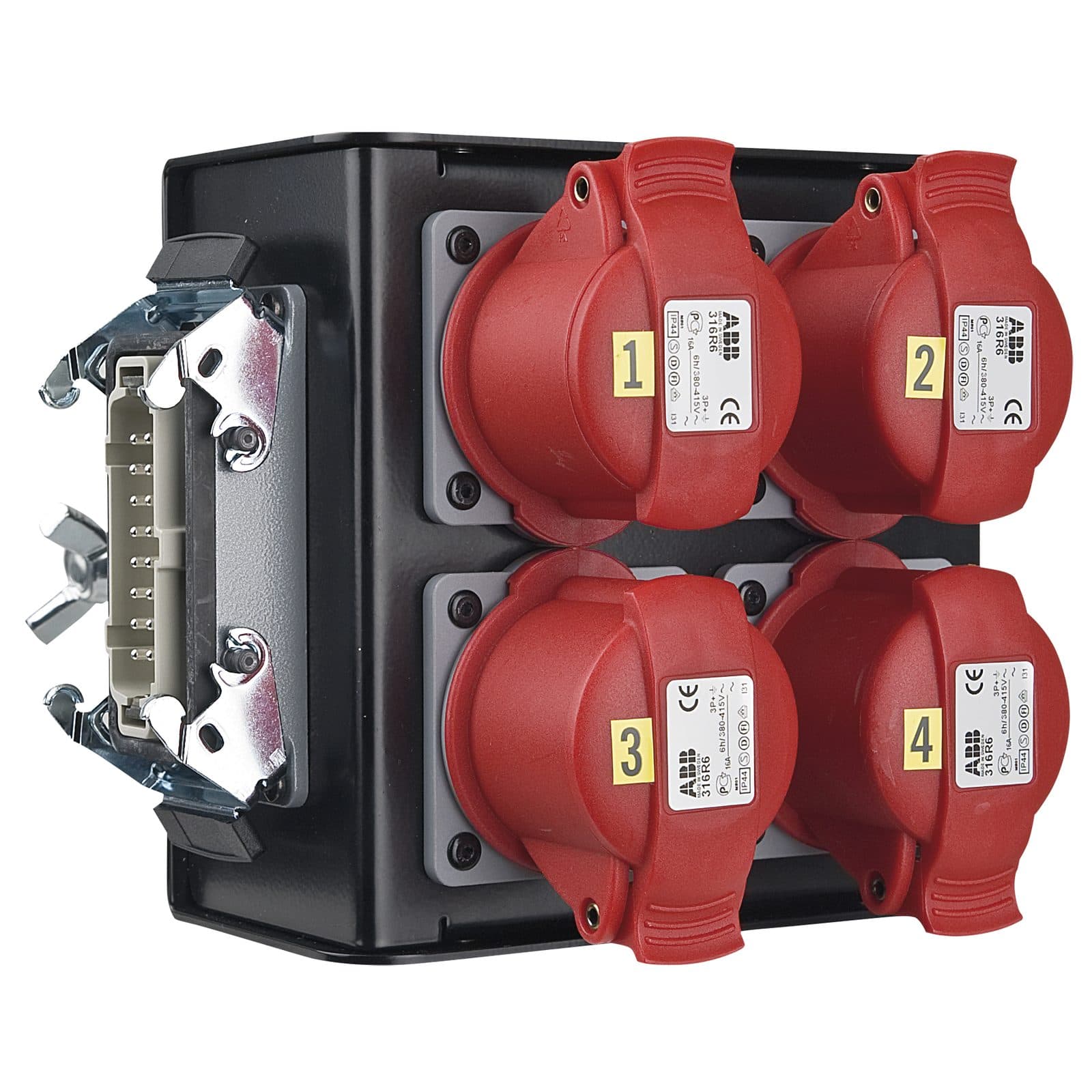 16 -pin connector to 4 x EEC 4 P 16 A - Showgear 70297