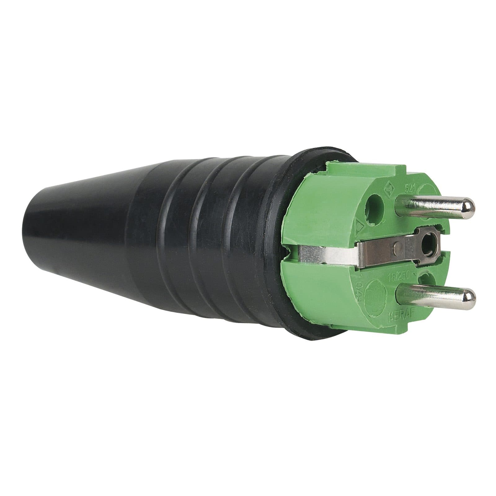 Rubber Schuko Male Green - PCE 90398 G