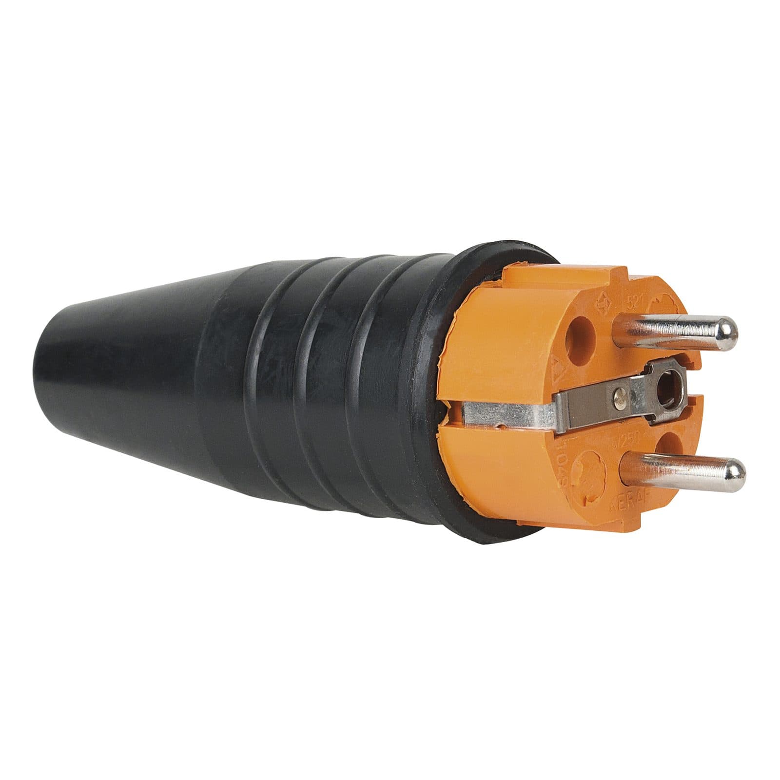 Rubber Schuko Male Orange - PCE 90398 O