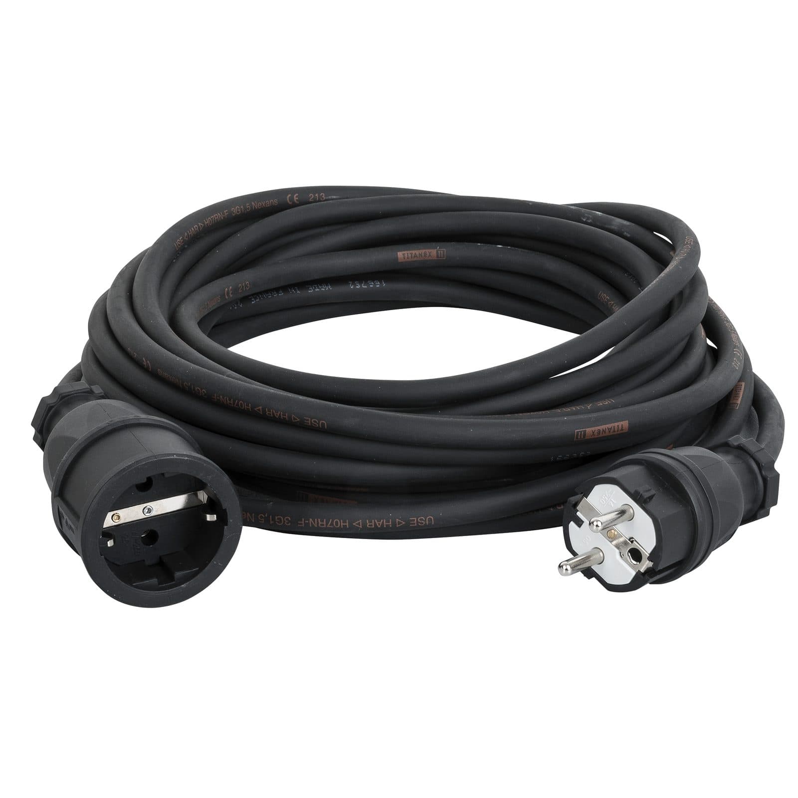External cable Schuko/Schuko 25 m 3 x 1,5 mm Titanex with PCE - DAP 90559