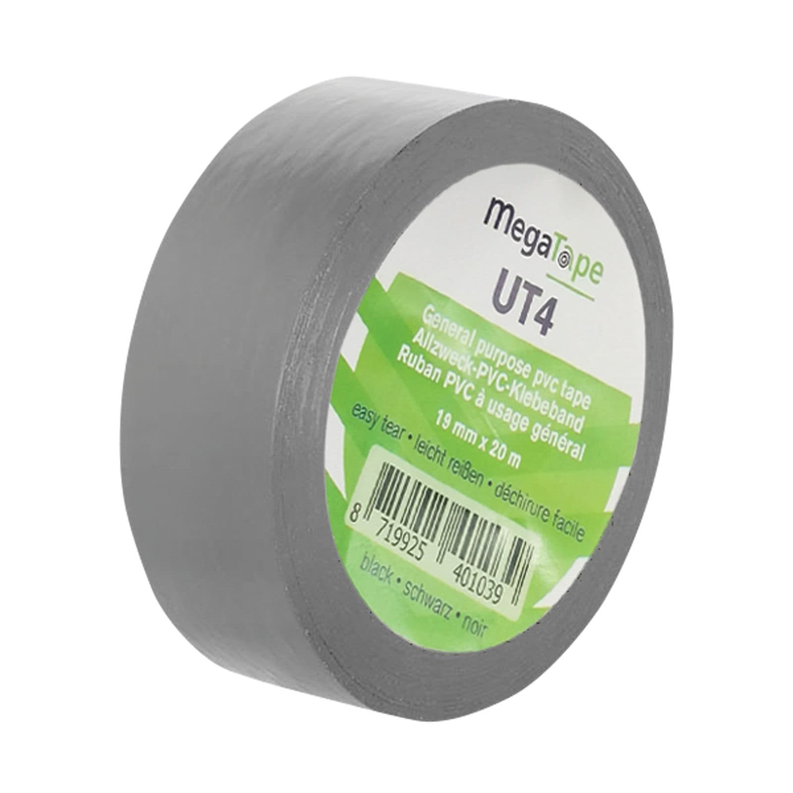 PVC tape Gray - 19 mm / 20 m - Megatape 90678