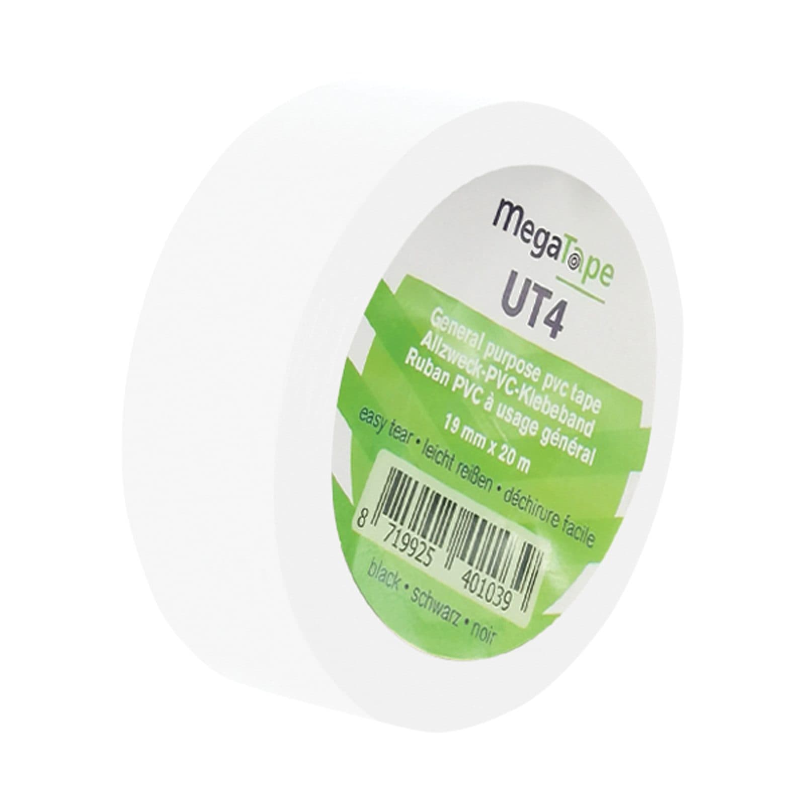 PVC tape White - 19 mm / 20 m - Megatape 90679