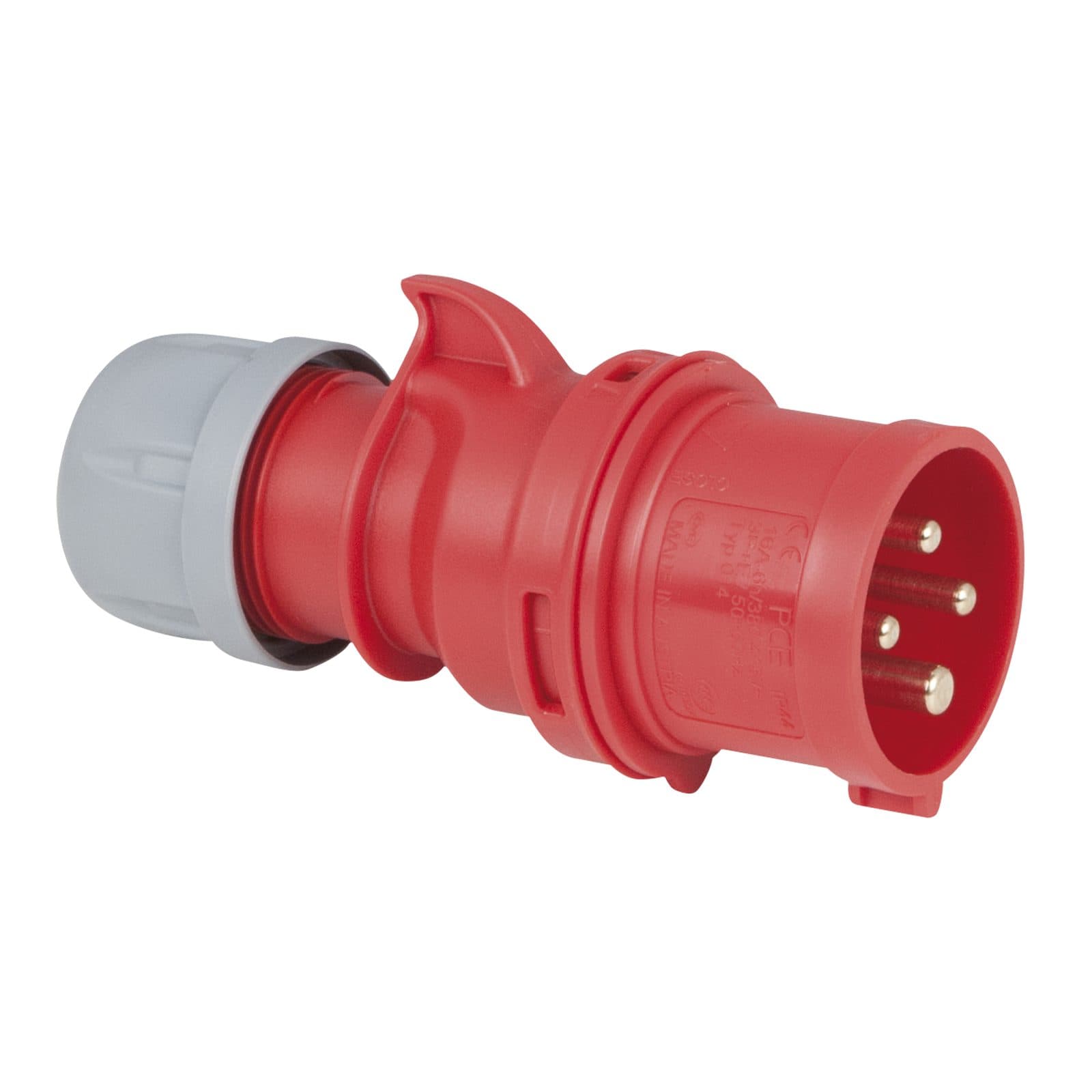 EEC 16 A/ 400 V 4 P Plug Male Red - PCE 91362