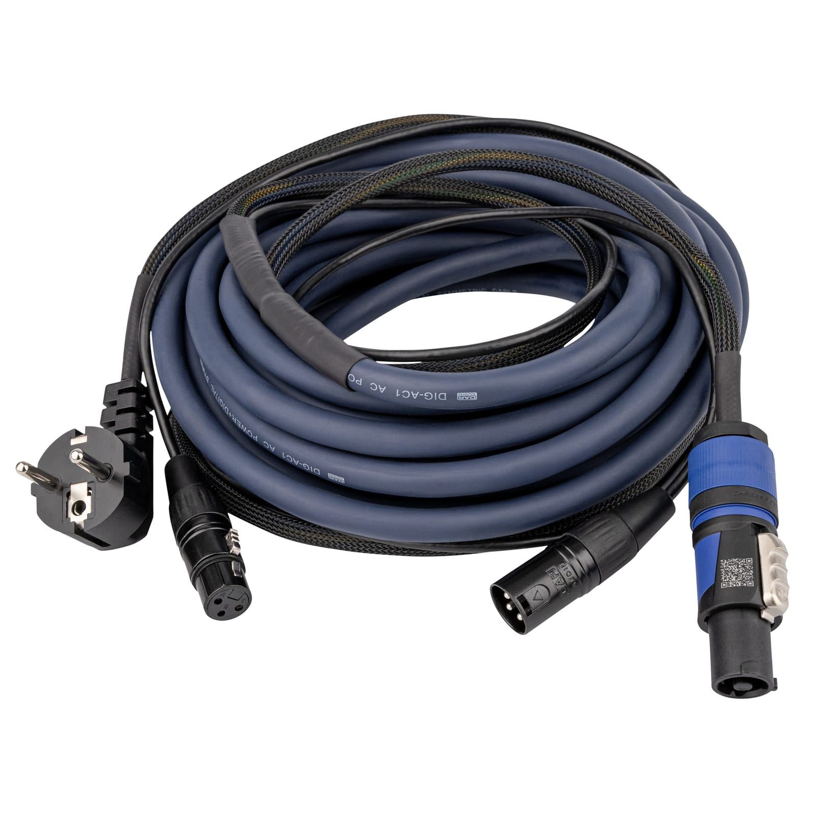 Audio/Power Schuko/PowerCON cable - 10 m Blue - FP 1010 DAP