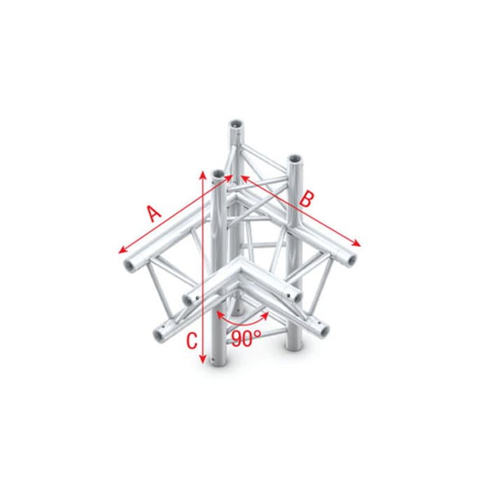 Triangle F Truss - Corner up/down - left - 74 cm F - Milos FT 30015
