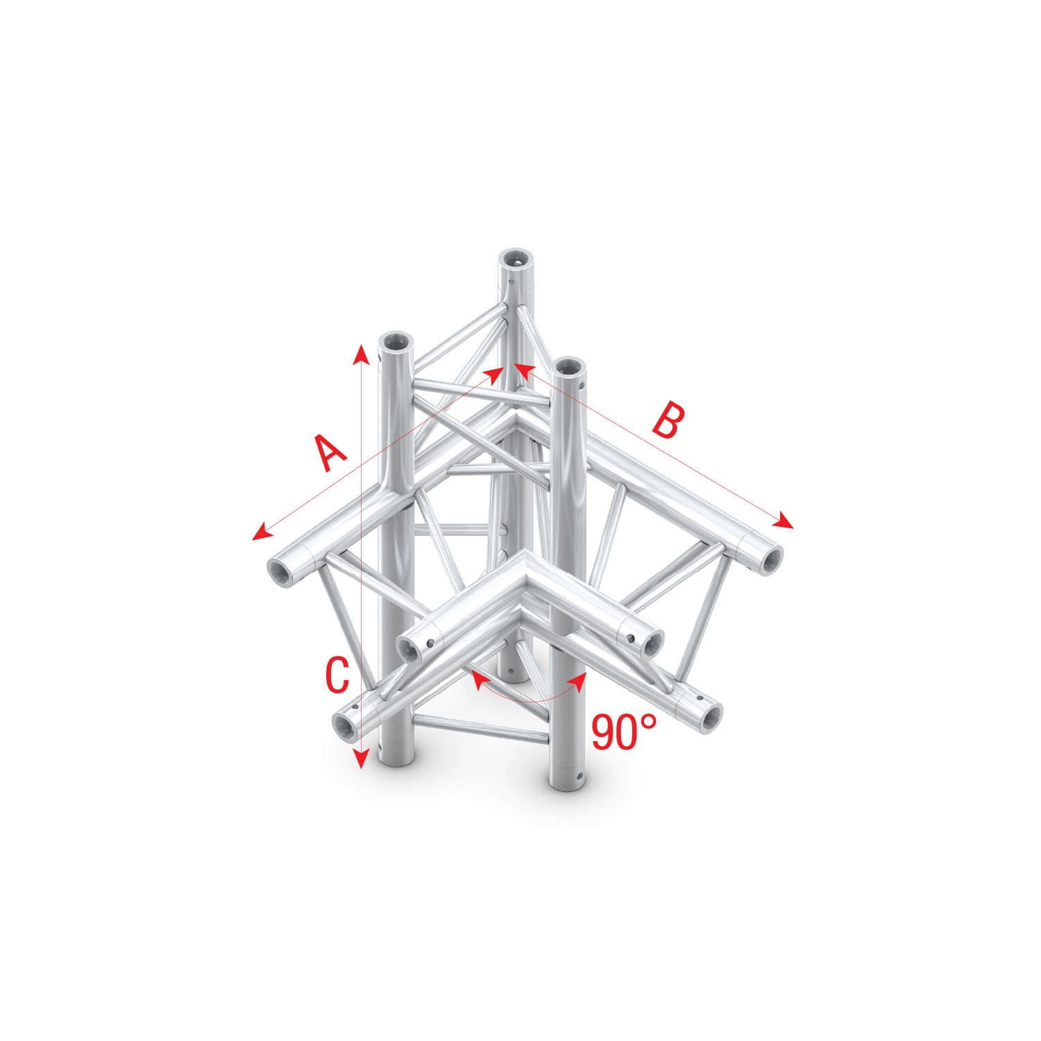 Triangle G Truss - Corner up/down - right - 50 cm G - Milos GT 30044
