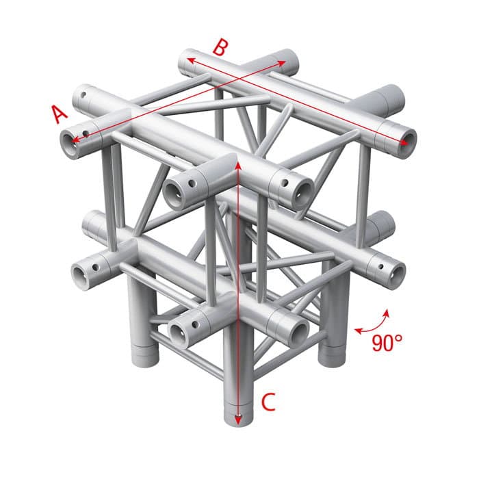 Pro- 30 Square P Truss - Cross up/down 6 -way - Milos PQ 30065