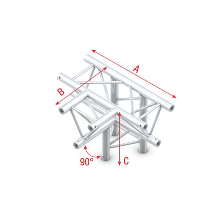 Triangle P Truss - T-Cross + down 4 -way - 71 cm P - Milos PT 30020