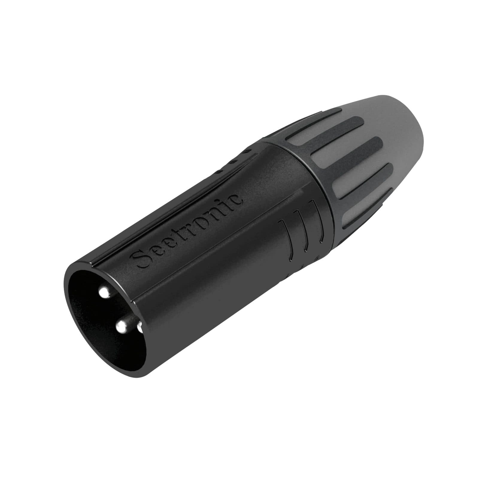 XLR 3 P Connector - Silver contacts - Black housing - Seetronic SCMM 3 B